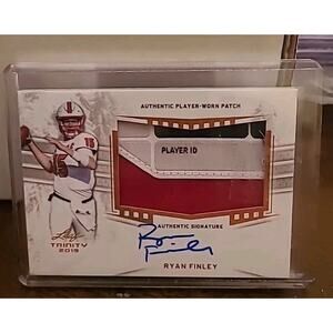 2019 Leaf Trinity Card: Patch Player ID & Autograph Ryan Finley PA-RF1 in sleeve